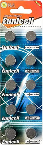 10 x Eunicell AG13 1.5v Alkaline Batteries, in Individual Blisters