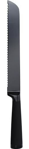 Bergner Brotmesser mit schwarzer Klinge, Edelstahl, 20 x 30 x 30 cm