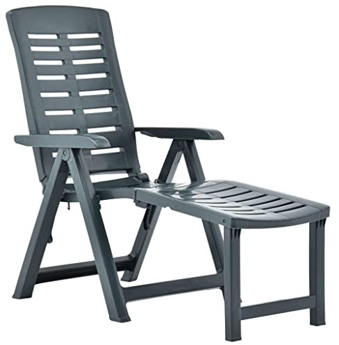 VidaXL - Lettino Prendisole con Poggiapiedi in Plastica, Verde