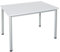 Dila GmbH Schreibtisch Verschiedene Größen und Farben, Konferenztisch graues Metallgestell, Stabiler Besprechungstisch Arbeitstisch, Bürotisch hauseigene Fertigung (B: 140 cm x T: 80 cm, Weiß)