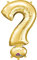 Amscan 3307301 - Mini Shape Folienballon Symbol ?, gold, Größe circa 27 x 40 cm, Heliumballon