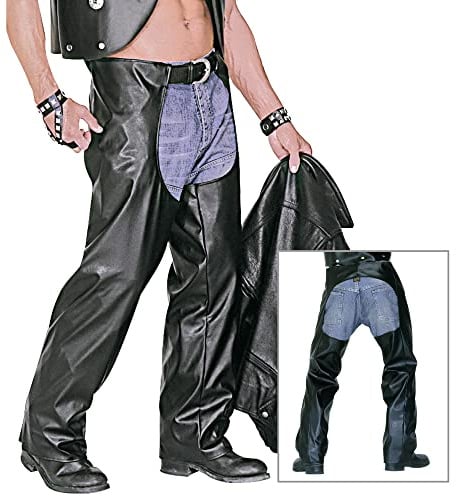 W WIDMANN MILANO Party Fashion - Chaps Rocker/Motorradfahrer, aus Kunstleder, Rocker, Biker, Karneval, Mottoparty