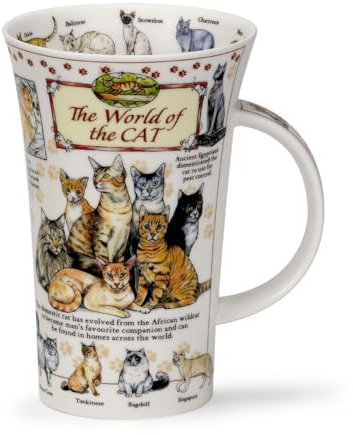 Dunoon Glencoe Fine China Educational WORLD OF THE CAT Mug Cup 500ml