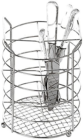 Premier Housewares Cutlery Caddy - Chrome, H16 x W14 x D14cm, Silver