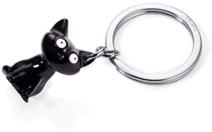 Troika Felix Schlüsselanhänger - KR16-22/BK - Katze aus Metallguss - schwarz - inkl. Schlüsselring glänzend - das Original von Troika
