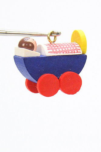 Christbaumschmuck Puppenwagen - 2,4 / 2,3 cm