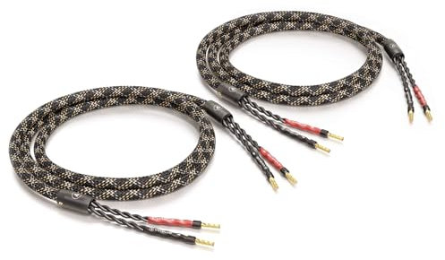 VIABLUE SC-4 SILVER SINGLE-WIRE * High-end speaker cable * crimp sleeves, pure gold-plated * 1 pair * With splitters * 500 cm * 5 m