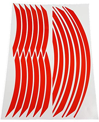 4R Quattroerre.it 10392 Wheel Rim Stripes modulare reflektierende Klebestreifen für Motorradfelgen, Rot