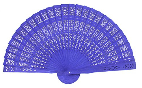 Yudu Holzfächer Handfächer Fächer Holz Dekofächer Hochzeit (blau)
