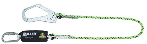 Honeywell 1032373 Miller Shock Absorbing Lanyard Kernmantel 1,5M with 1Qt and 1Go55 Edge Tested