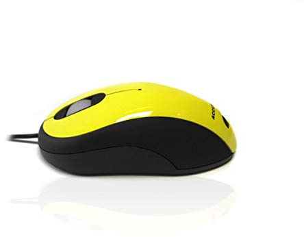 Accuratus Image Yellow - USB Full Size Computer Mouse with Glossy Finish