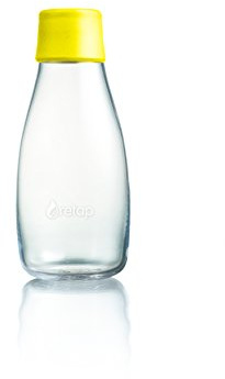 Retap ApS 0.3 Litre Small Borosilicate Glass Water Bottle, Yellow