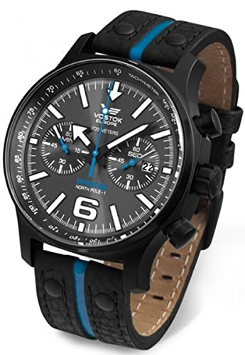 Vostok Europe 6S21-5954198 Uhr, Schwarz, Diameter, 47.3 mm, Streifen