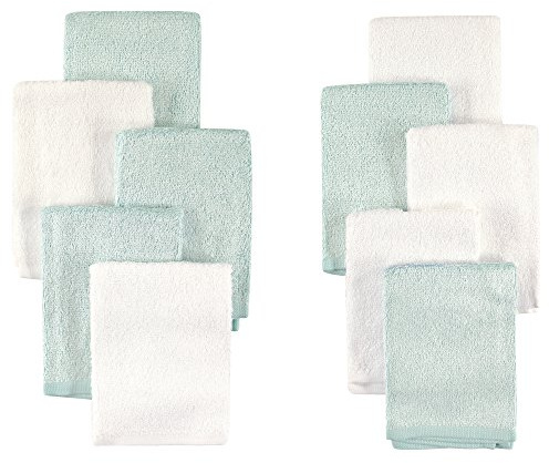 Little Treasure Unisex Baby Rayon from Bamboo Luxurious Washcloths, Mint White, One Size