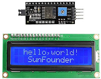 SunFounder IIC/I2C/TWI LCD1602 Display Module Compatible with Arduino and Raspberry Pi