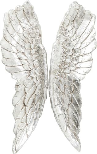 Kare Design Wandschmuck Decoración de Pared Angel Wings, Plata, 106x5x61cm