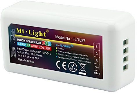 LIGHTEU®, modulo di controllo WiFi wireless da 2,4 GHz Controller strisce LED RGB 12-24 V max. uscita 10A, Miboxer FUT037