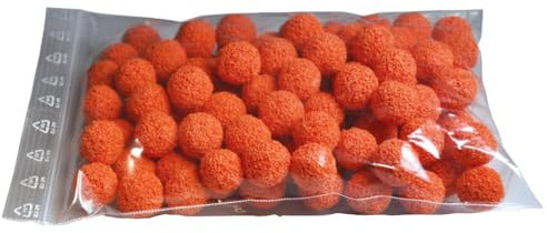 Bierleitungsreinigungsgerät Reinigungsschwämmchen - 100 Stück für 7mm Leitungen, 10x6x1 cm, Kunststoff, Orange Reinigungsschwamm Set - Zapfanlage Reinigungsset - Bierleitungsreiniger Reinigunskugel