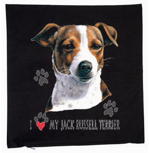 PAPA - Art Detail Shirt Jack Russel Terrier Hunde 40x40cm Kissenüberzug in schwarz