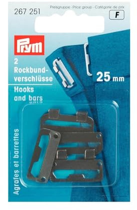 Prym 267251 Rockbundverschlüsse ST 25 mm schwarz