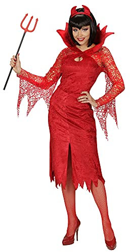 W WIDMANN MILANO Party Fashion - Costume de diable, robe, cornes, Satan, démon, horreur, Halloween, carnaval