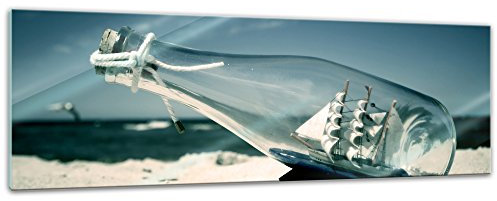 Bilderdepot24 Glasbild - Buddelschiff - Schiff in der Flasche - 120x40 cm - Deko Glas - Wandbild aus Glas - Bild auf Glas - moderne Bilderdepot24 Glasbilder - Glasfoto - Echtglas