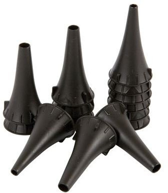 250 Schwarze ECO Einmal Ohrtrichter 4,0 mm für Heine, Kawe und Riester Otoskop