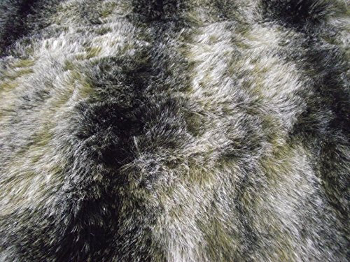 Luxus Tier Kunstfell Stoff Material Black Wolf - Schwarz, 1Mtr - 150cmx100cm