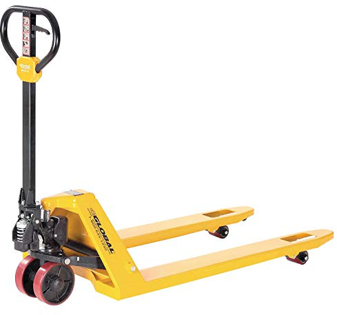 Global Industrial Industrial Duty Pallet Jack with 27 W x 48 L Forks, 5500 lb. Capacity, General Purpose Manual Pallet Truck for Warehouse, Manufacturing and Retail