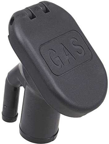 Perko 1318DPGBLK Polymer-Gasfüllung, belüftet, mit 35° abgewinkeltem Hals für 3,8 cm Schlauch, Schwarz