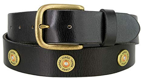 Belts.com Herren Shotgun Shell Vollnarbengürtel Gr. 53, Schwarz