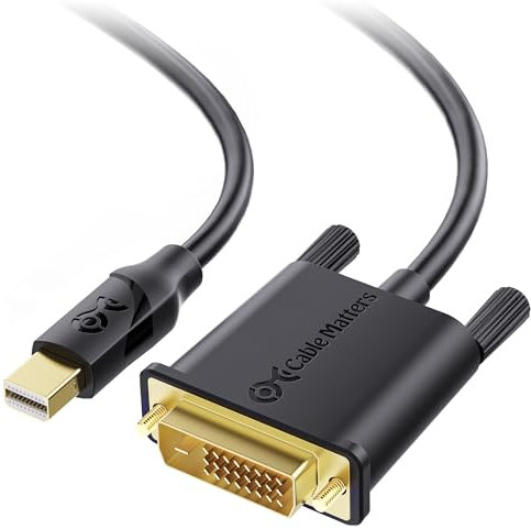 Cable Matters Mini DisplayPort to DVI Cable (Mini DP to DVI Cable) in Black 2m - Thunderbolt | Thunderbolt 2 Port Compatible