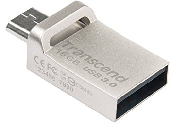 Transcend TS16GJF880S Clé USB 3.0 / Micro-USB OTG 16 Go Argent
