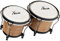 XDrum PERC Bongos Club Weinrot - 2 Trommeln mit 6 und 7 - Bongotrommeln mit stimmbaren Naturfellen und Stimmschlüssel - Holztrommeln Tobacco