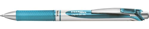 Pentel - Bolígrafo Energel retráctil con punta de bola. Escritura en color azul claro