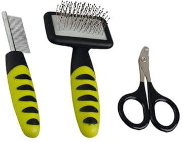 Karlie Pflegeset (Kamm, Bürste, Nagelschere) L: 12 cm B: 6 cm grün-schwarz