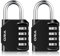 ORIA Kombinations Zahlenschloss, 2 Pack 4-Stellige Anti Rost Wetterfeste Vorhängeschloss, Sicherheit Kombinationsschloss für Schule Gym Locker, Schränke, Tool Box