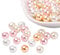Pandahall Mélange de perles de verre nacré rose, plusieurs couleurs 8mm