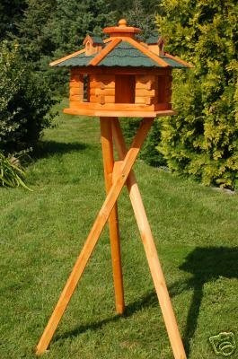 Deko-Shop-Hannusch XXL Vogelhaus Vogelvilla mit Ständer Nr16 Dach grün