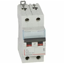 407778 Disjoncteur Bipolaire 3a - 2p Courbe C - 6/10ka - à Vis - Legrand Dx3
