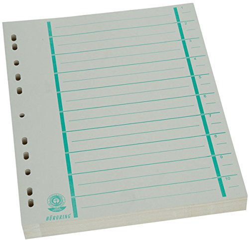 Büroring Trennblätter A4 grün chamois, farbiger Orgadruck