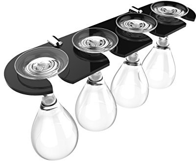 Stylish Straight Black Acrylic Wine Glass Rack - Holds 4 Wine Glasses (Available in 7 Colours)