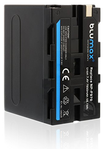 Blumax Akku kompatibel mit Sony NP-F970 / NP-F960 / NP-F750 / NP-F550 / NP-F570 | 7850mAh mit LG Zellen - (Blackmagic NP-F570) - auch für Diverse Blitzgeräte Videoleuchten Fieldmonitore
