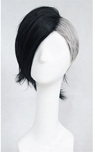 LanTing Cosplay Perücke Tokyo Ghoul Uta Perücke Corta gray black mix Cosplay Party Fashion Anime Human Costume Full wigs Synthetic Haar Heat Resistant Fiber
