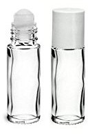Voshuiles - Roll-On Verre Blanc Transparent 30ml - Emballage Cosmétique Parfum N°5 L'Eau de Chanel - Flacon Rechargeable pour Huiles Essentielles et Parfums