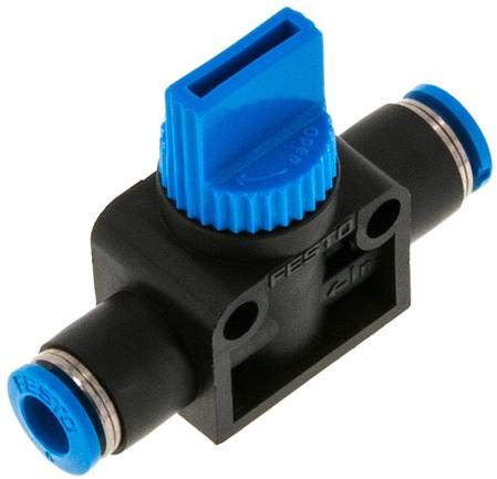 Festo HE-2-QS-6 (153467) 2/2 bistabiles Absperrventil mit Pneumatischem Anschluss 1/2 und QS-6-Ausgang, NBR-Material, Nitril-Butadien-Kautschuk-Gehäuse, Solenoidventil, Ventil