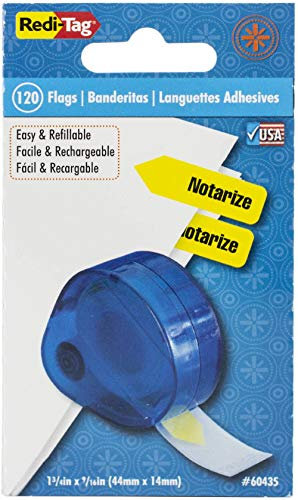 Redi-Tag Notarize bedruckte Pfeilspender-Flaggen, 120 Flaggen pro Spender, 4,8 x 2,4 cm, Gelb (60435)