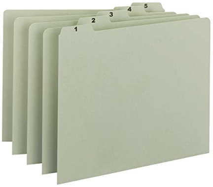 Smead 100% recycelte Presskarton-Ordner, 1/5-Cut Tab, Daily (1-31), Briefgröße, grau/grün, 31 Stück (50369)
