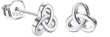 Heather Needham Sterling Silver Celtic Earrings - Celtic trinity Stud Earrings - SIZE: SMALL - 6mm. MUCH SMALLER THAN SHOWN..Gift Boxed 5201