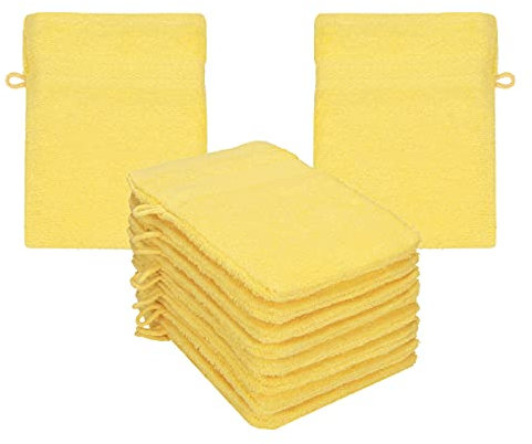 Betz Premium Lot de 10 Gants de Toilette en éponge lavettes pour Le Visage en 100% Coton Gant de Toilette pour bébé Couleur Jaune